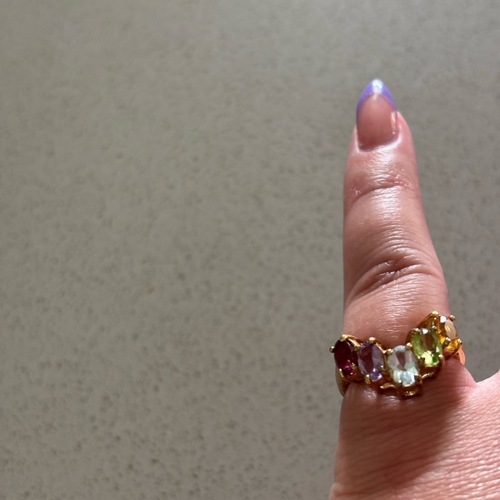 925 Sterling Multi Stone Ring - image 1